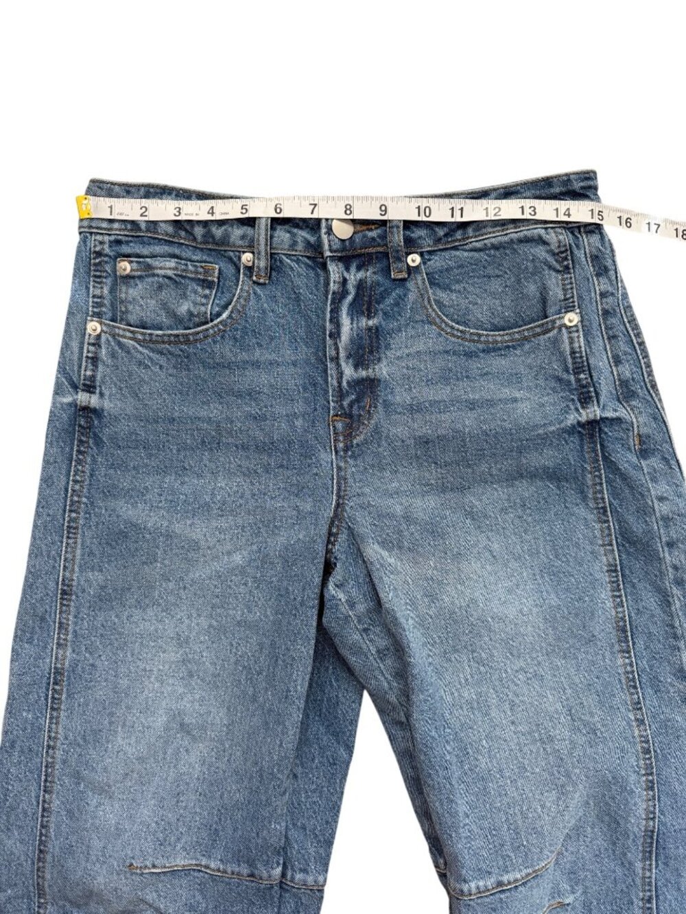 12th Tribe Womens Size 28 Muse Barrel Jeans Wide-Leg Denim Blue Size 28 - Picture 5 of 8